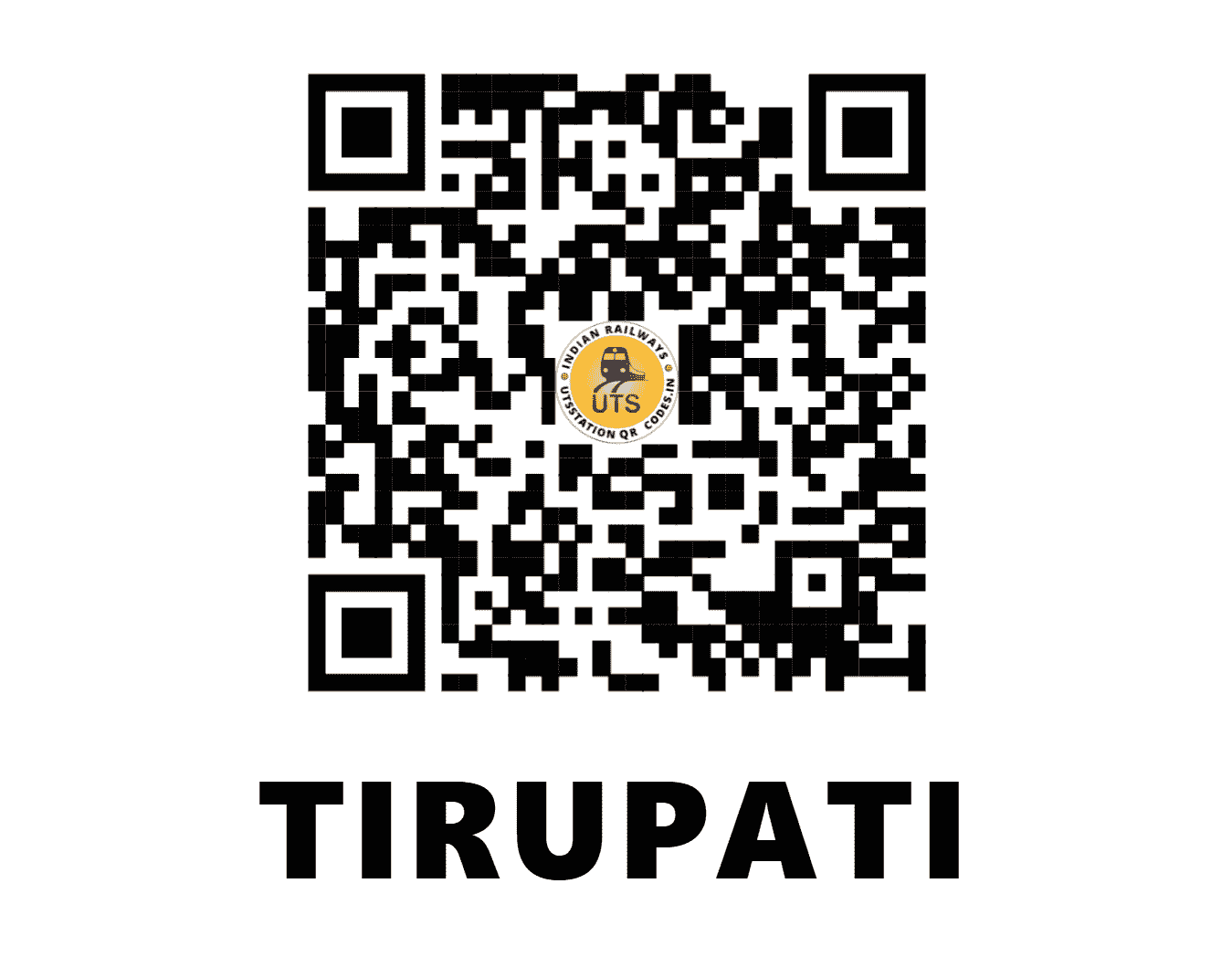 UTS QR Code for TIRUPATI - TPTY (SC - ANDHRA PRADESH)